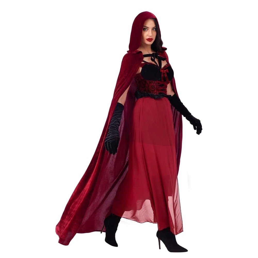 spooktacular creations dark little red riding hood costume, women size small